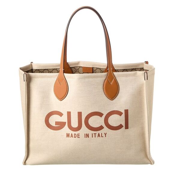 Gucci Handbags - Gucci Medium Canvas & Leather Tote